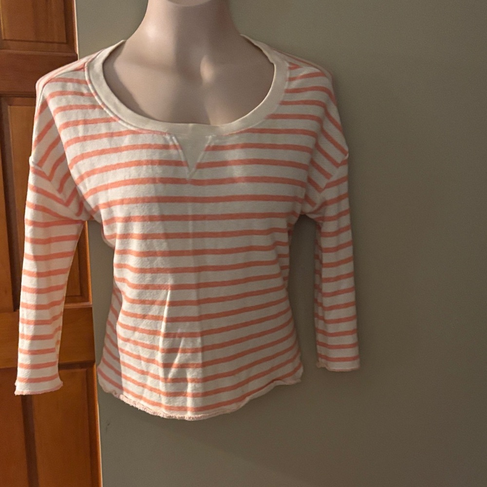Moda International Pink and White Striped Sweater